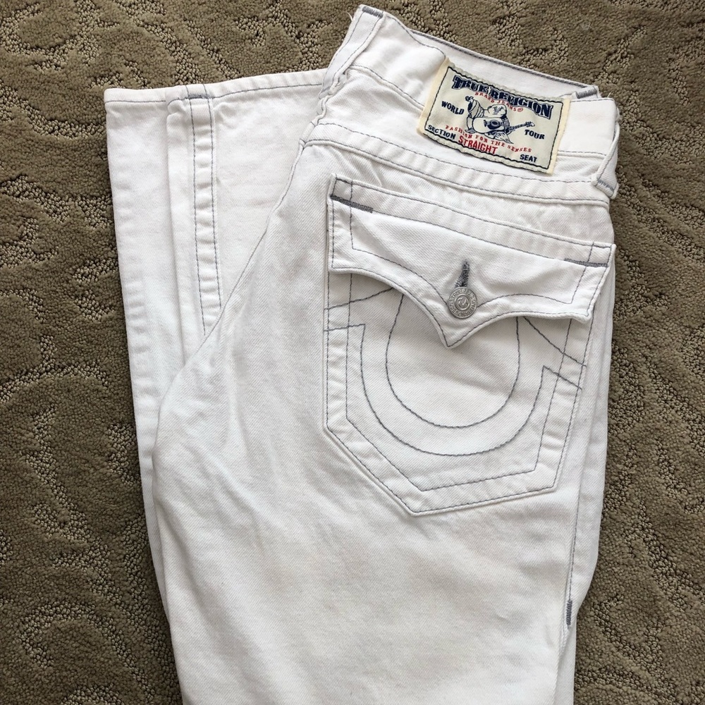 Men’s white true religion jeans